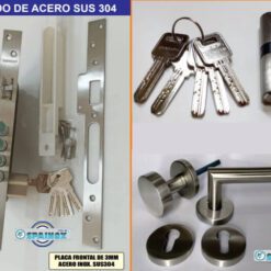 Chapa de embutir Kit 3 Golpes SUS304 + Manija Valentina MX