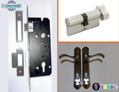 Chapa de embutir Kit Baño Barra 2 Golpes Manija Flair Recto