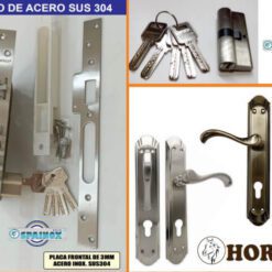 Chapa de embutir Kit 3 Golpes SUS304 + Manija Galassi