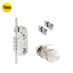 Kit Chapa de Embutir 4 bulones + Manija Milán con Jaladera + Cilindro Llave - Llave (llave de sierra)