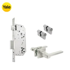 Kit Chapa de Embutir 50mm + Manija Turín + Cilindro Llave - Llave (llave de sierra)