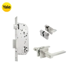 Kit Chapa de Embutir 50mm + Manija Turín + Cilindro Llave - Mariposa (llave de sierra)