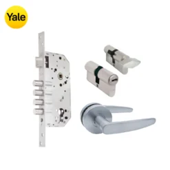 Kit Chapa de Embutir 4 bulones + Manija Dover + Cilindro Llave - Mariposa (llave plana)