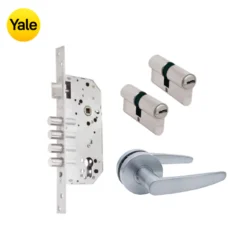 Kit Chapa de Embutir 4 bulones + Manija Dover + Cilindro Llave - Llave (llave plana)