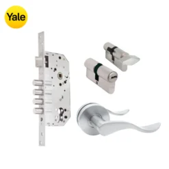 Kit Chapa de Embutir 4 bulones + Manija Aston + Cilindro Llave - Mariposa (llave plana)