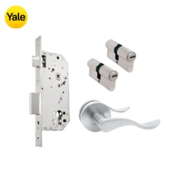 Kit Chapa de Embutir 50mm + Manija Aston + Cilindro Llave - Llave (llave plana)