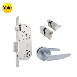 Kit Chapa de Embutir 50mm + Manija Dover + Cilindro Llave - Mariposa (llave plana)