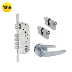 Kit Chapa de Embutir 4 bulones + Manija Dover + Cilindro Llave - Llave (llave de sierra)